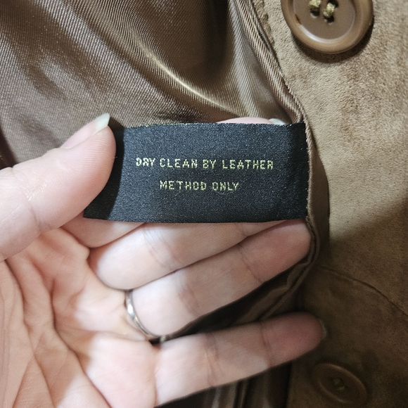 Braemar 100% Genuine Suede Button Up Women's Tan Jacket  Size Lg - Picture 8 of 9